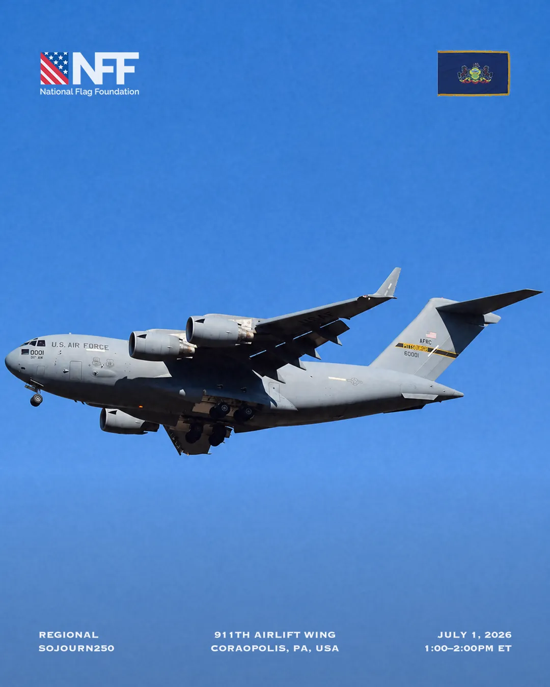 Stewardship & Honor, 911th Airlift Wing, Coraopolis. Wednesday, July 1, 1:00 – 2:00 PM ET.