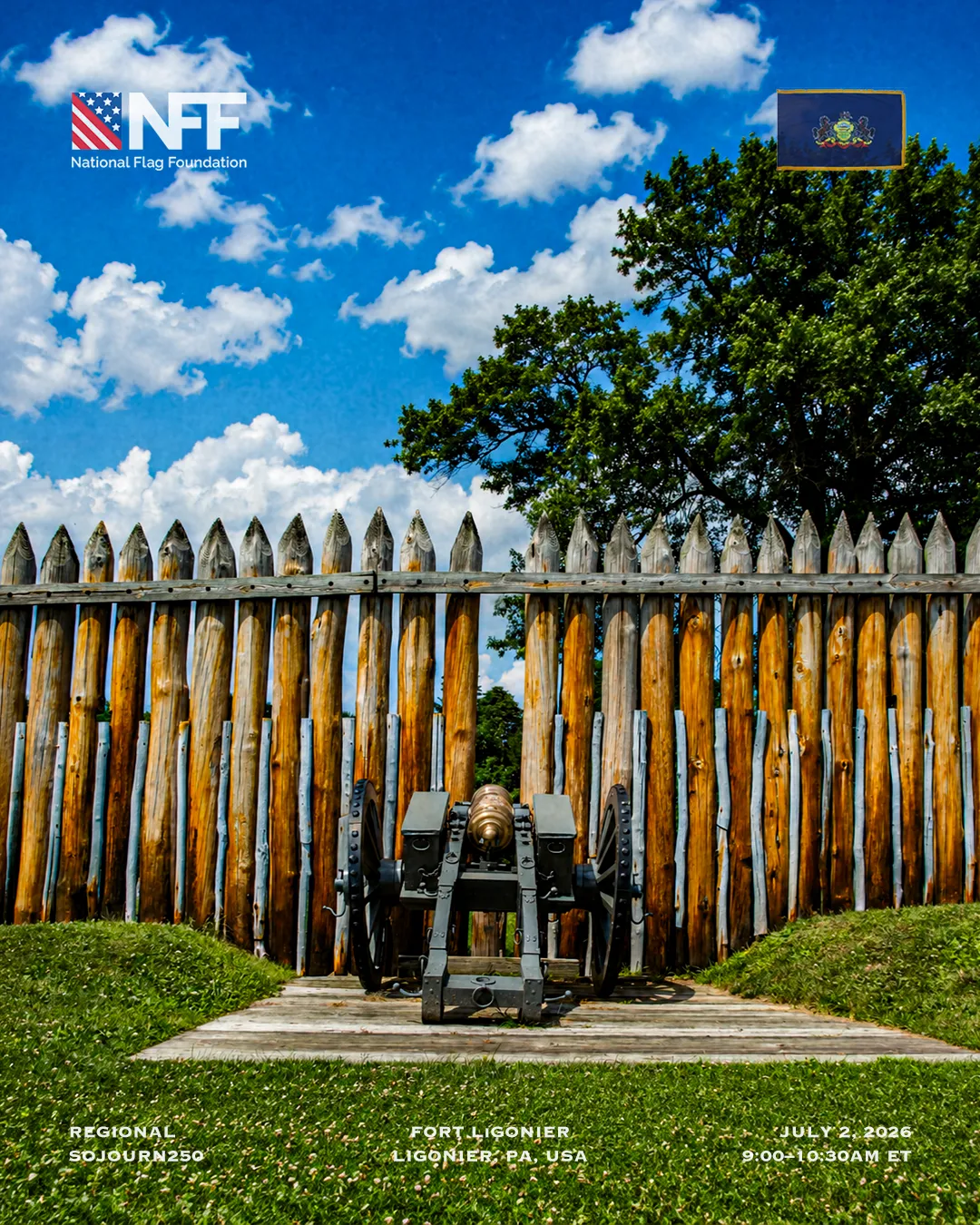 America Begins Here, Fort Ligonier, Westmoreland County. Thursday, July 2, 9:00 – 10:30 AM ET.